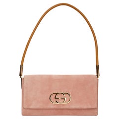 Gucci Pink Suede Gg Shoulder Bag (001, 3815)