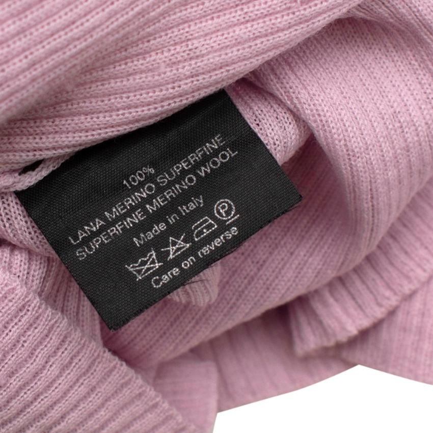 Women's Gucci Pink Superfine Wool Ribbed Turtleneck Sweater - Size M