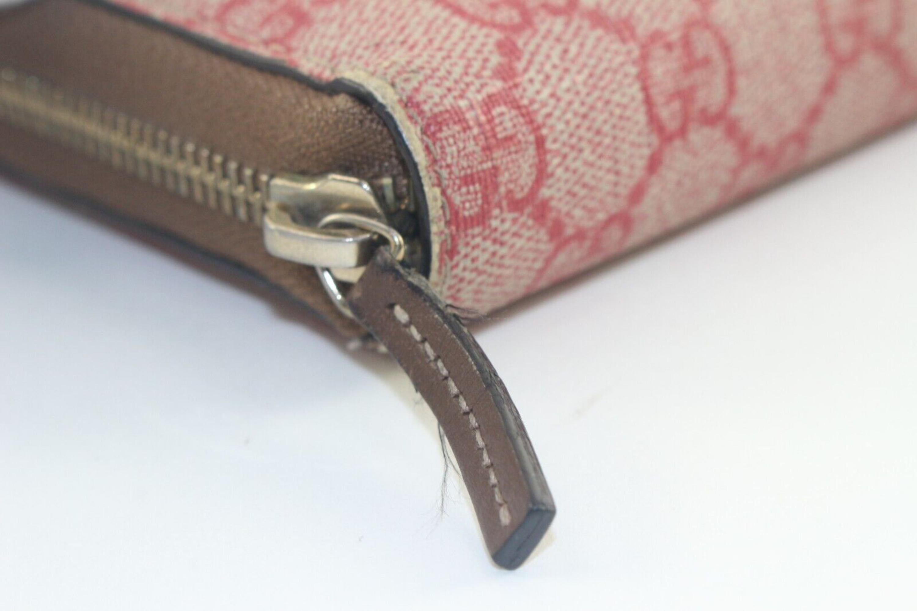 Gucci Pink Supreme Long Zippy Wallet 2GK1130K 8