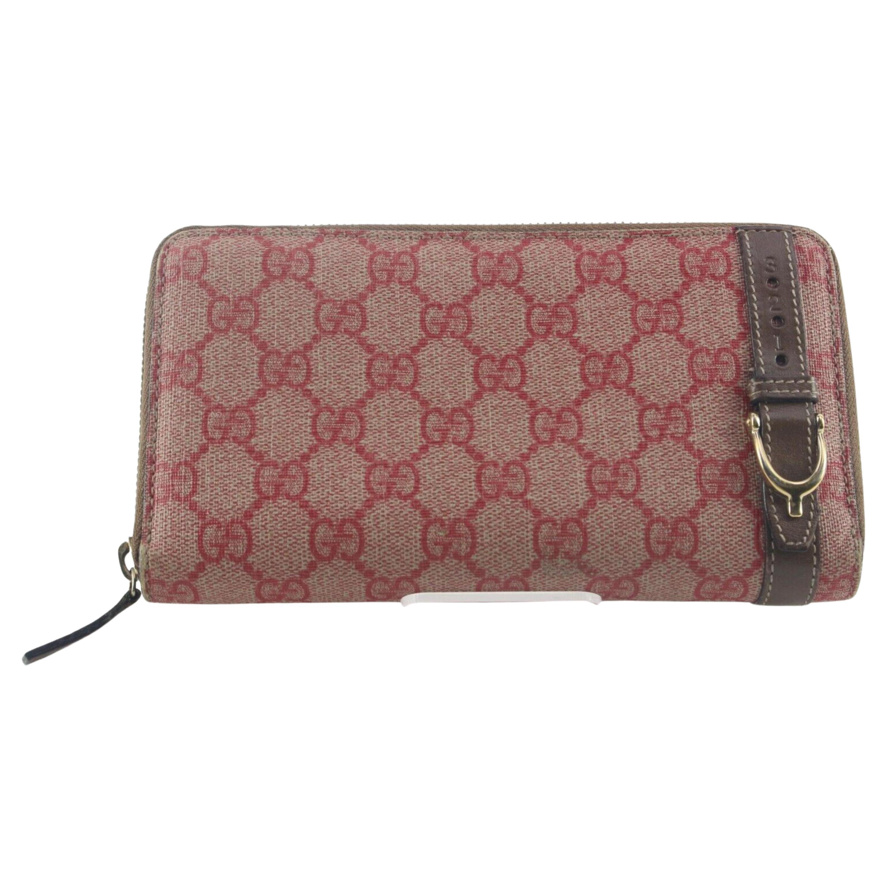 Gucci Pink Supreme Long Zippy Wallet 2GK1130K