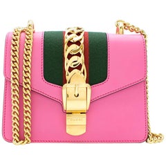 Gucci Pink Sylvie Leather Mini Chain Bag - New Season