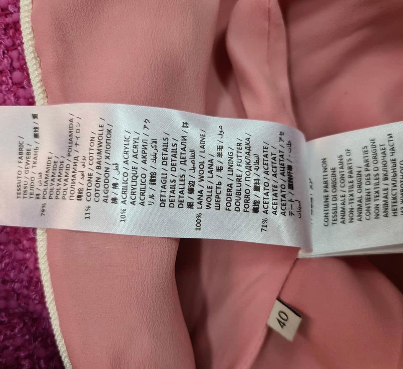 Women's Gucci Pink Tweed jacket Skirt Suit Sz.38/40