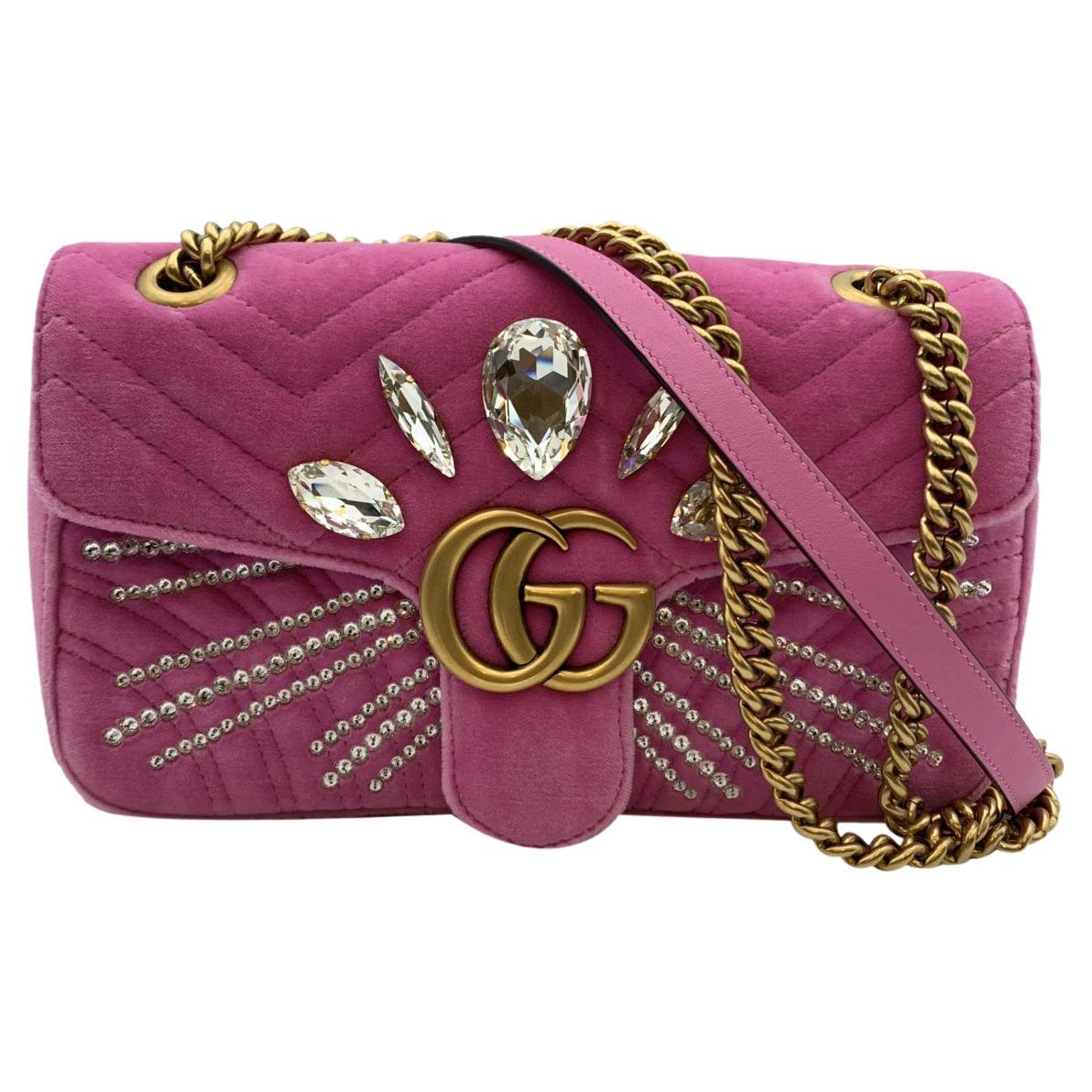 Gucci Pink Velvet Marmont Bag | lupon.gov.ph