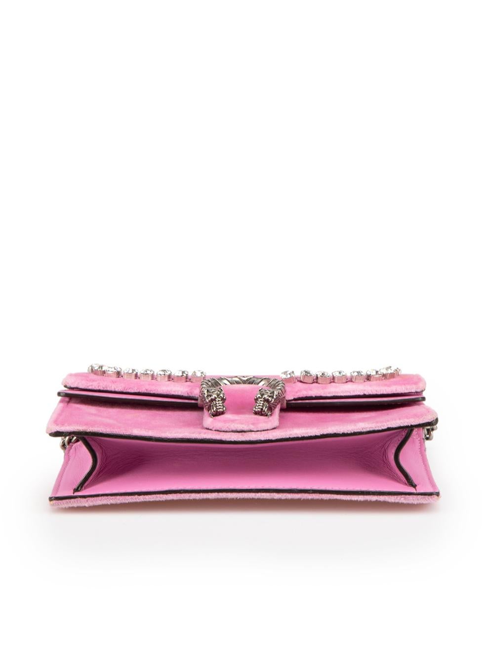 Women's Gucci Pink Velvet Mini Dionysus Embellished Bag For Sale