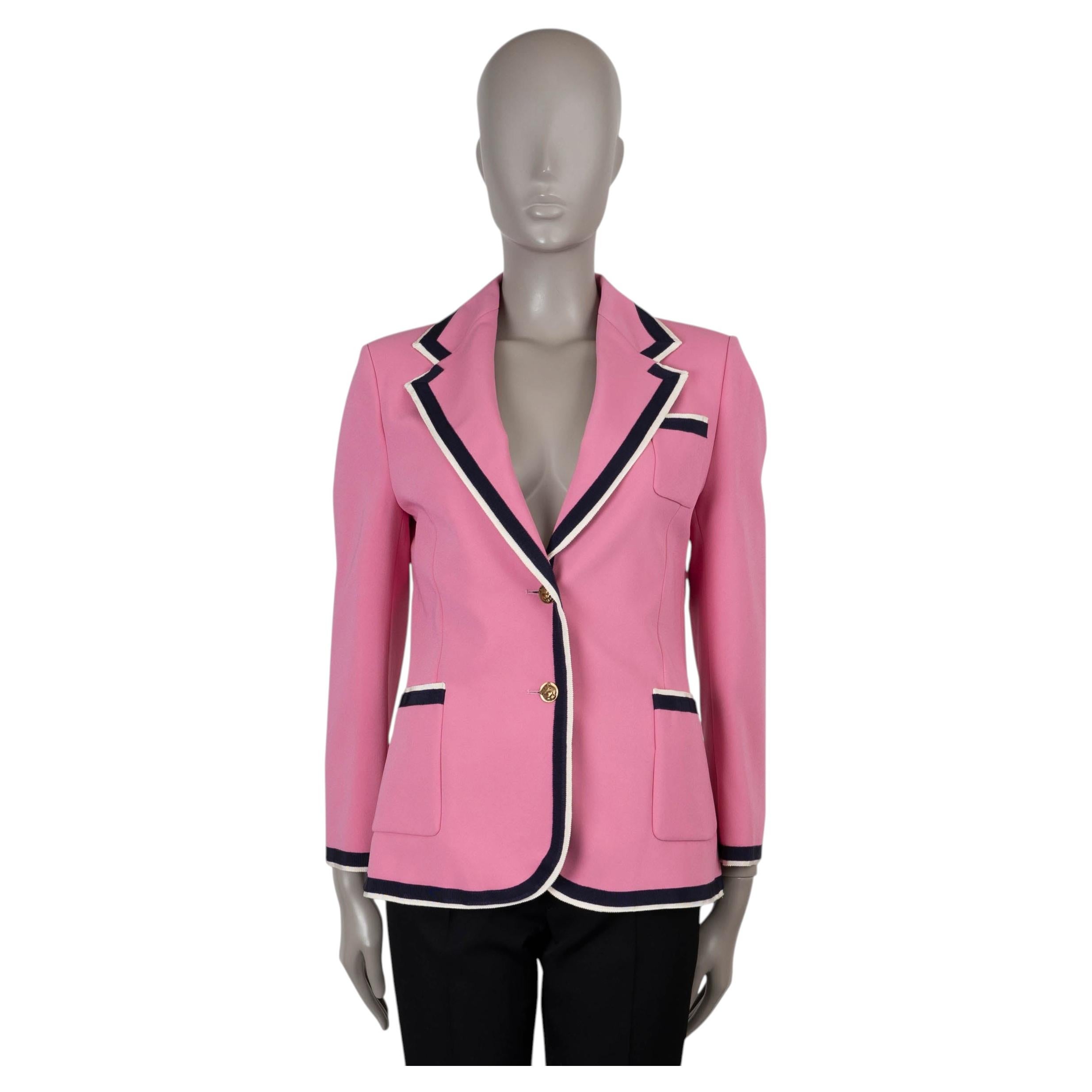 Gucci giacca blazer in viscosa rosa 2019 GROSGRAIN TRIM CREPE 42 M