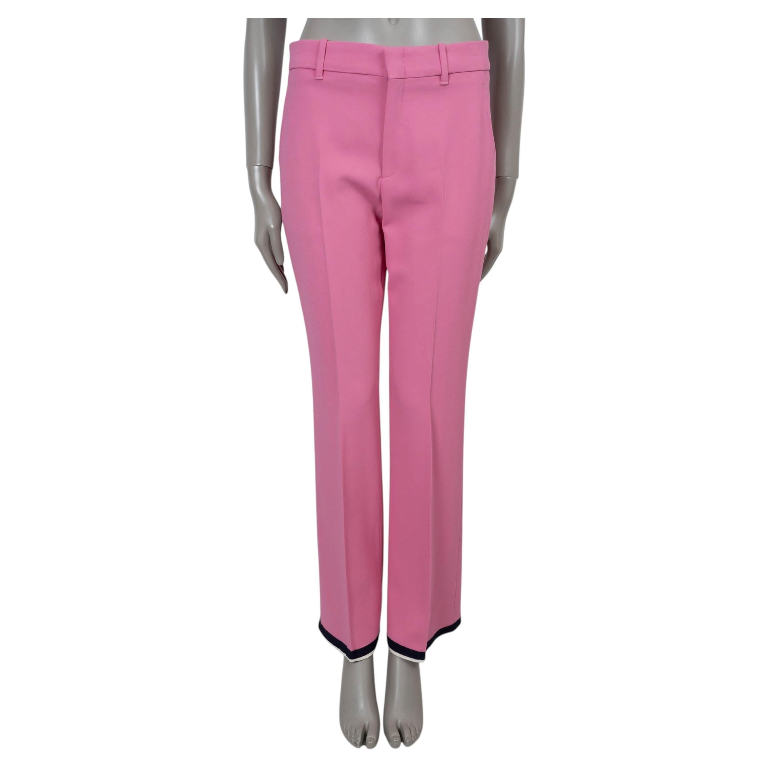 GUCCI rosa Viskose 2019 GROSGRAIN TRIM CREPE SUIT Hose 42 M