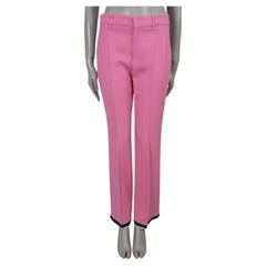 GUCCI pink viscose 2019 GROSGRAIN TRIM CREPE SUIT Pants 42 M