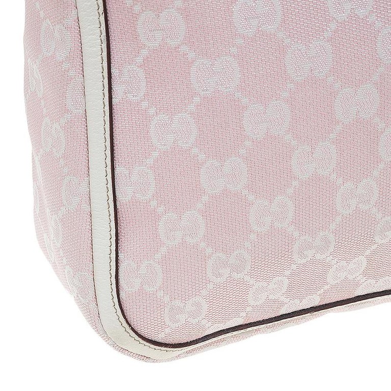 Gucci Pink/White GG Canvas Shoulder Bag For Sale at 1stDibs pink