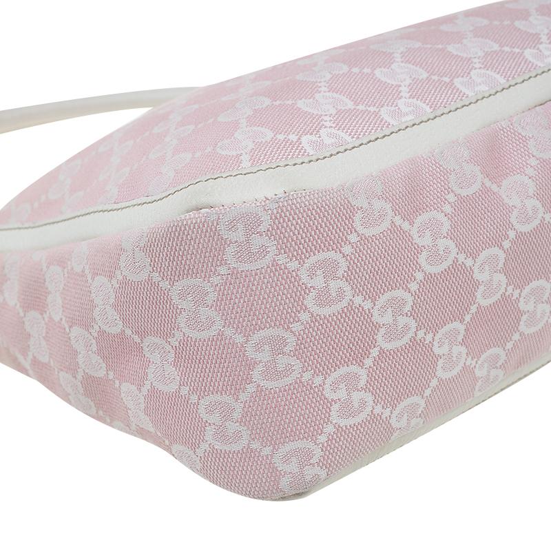 Gucci Pink/White GG Canvas Shoulder Bag 7