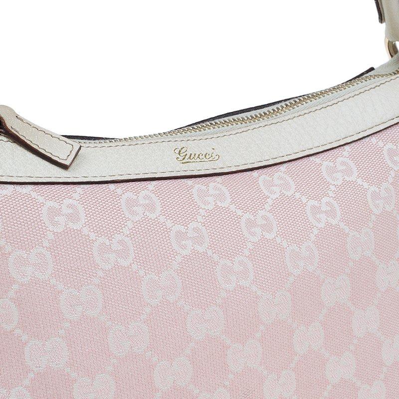 Gucci Pink/White GG Canvas Shoulder Bag 3