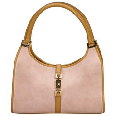 Gucci Pink with Brown Suede Leather Jackie Italy w/ Dust Bag