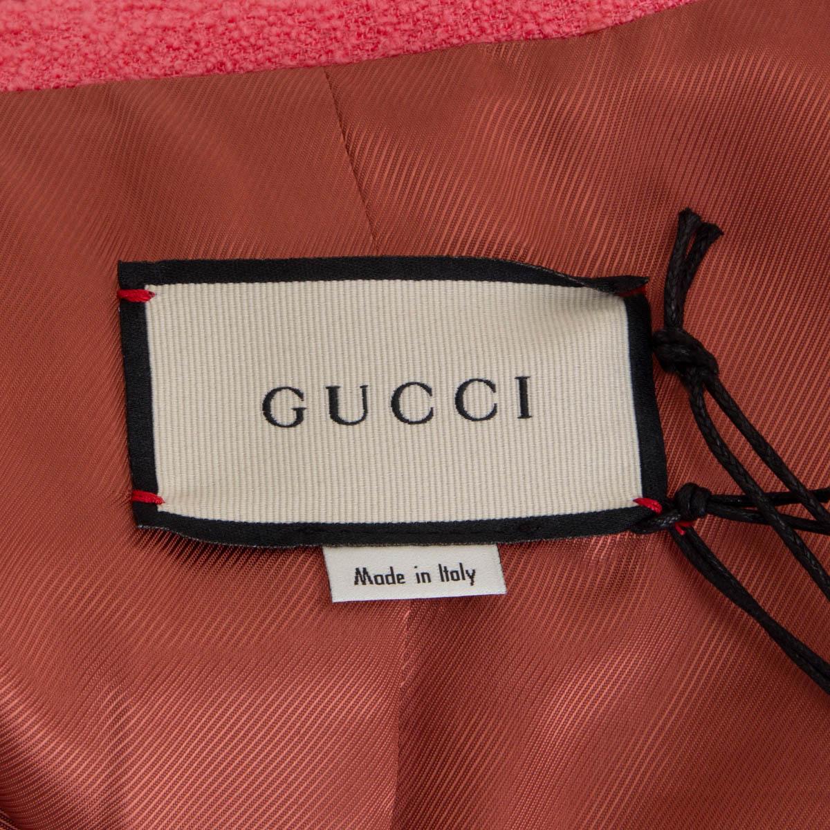 GUCCI pink wool BOXY TWEED Jacket 42 M In Excellent Condition In Zürich, CH