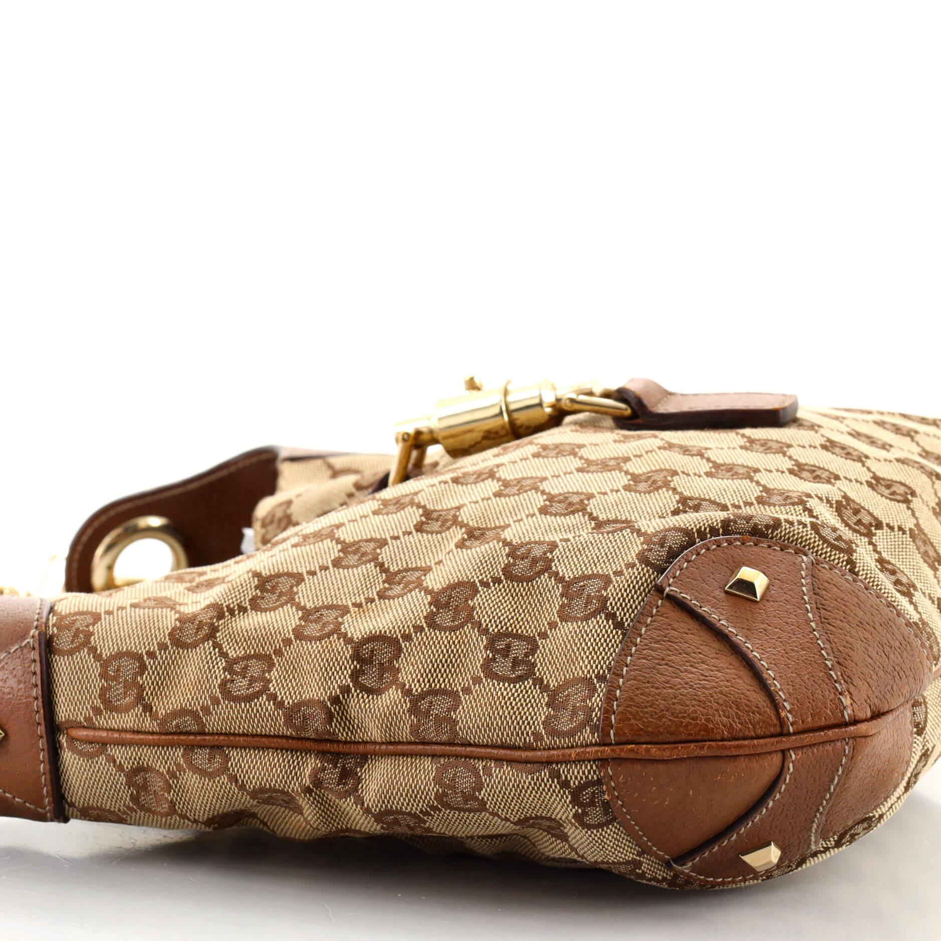 Gucci Piston Lock Jackie Hobo GG Canvas Medium at 1stDibs