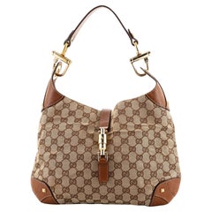 Gucci Piston Lock Jackie Hobo GG Canvas Medium