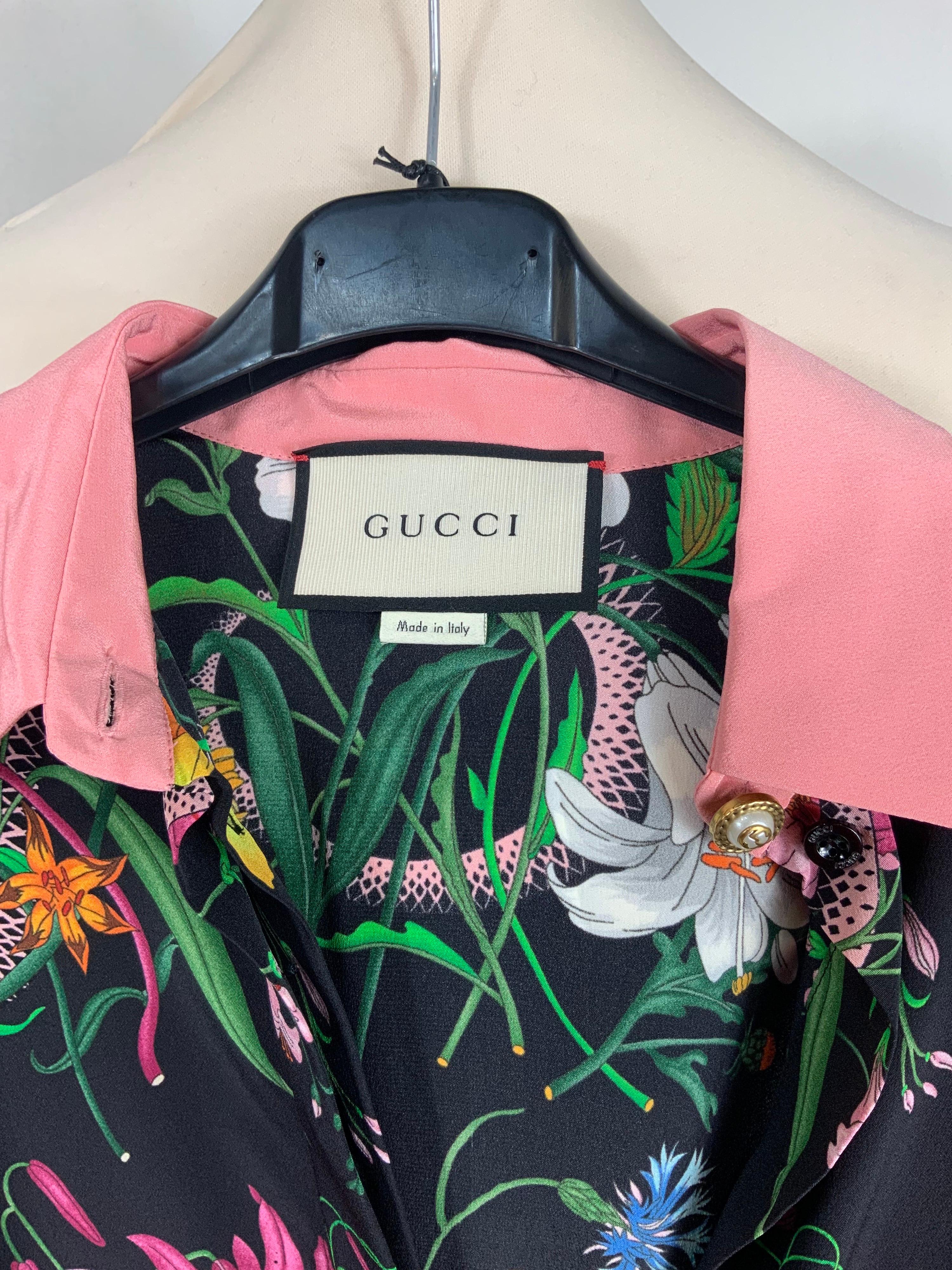 Gucci Pleated Printed Silk crepe de chine Dress 6