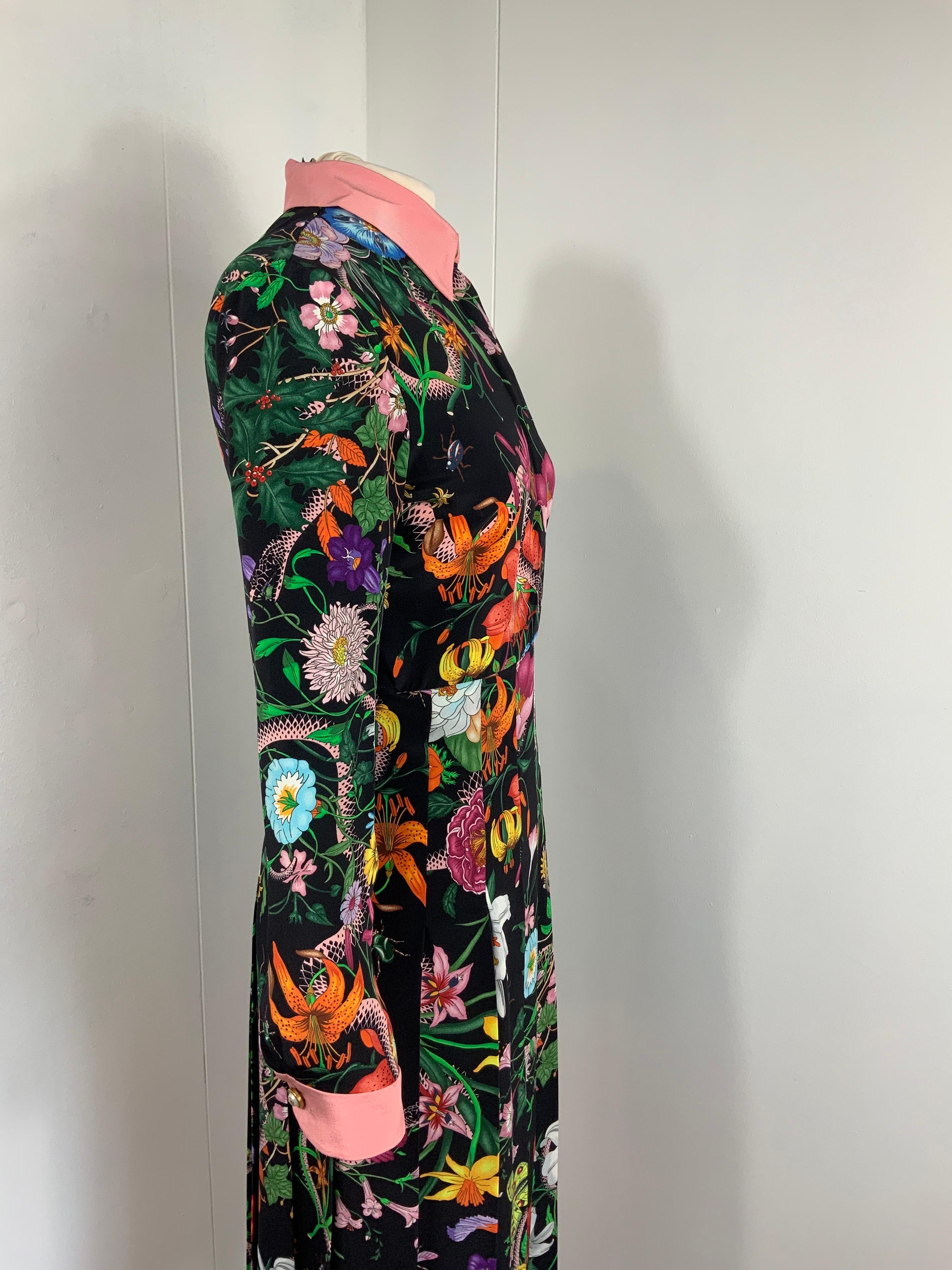 Gucci Pleated Printed Silk crepe de chine Dress 1