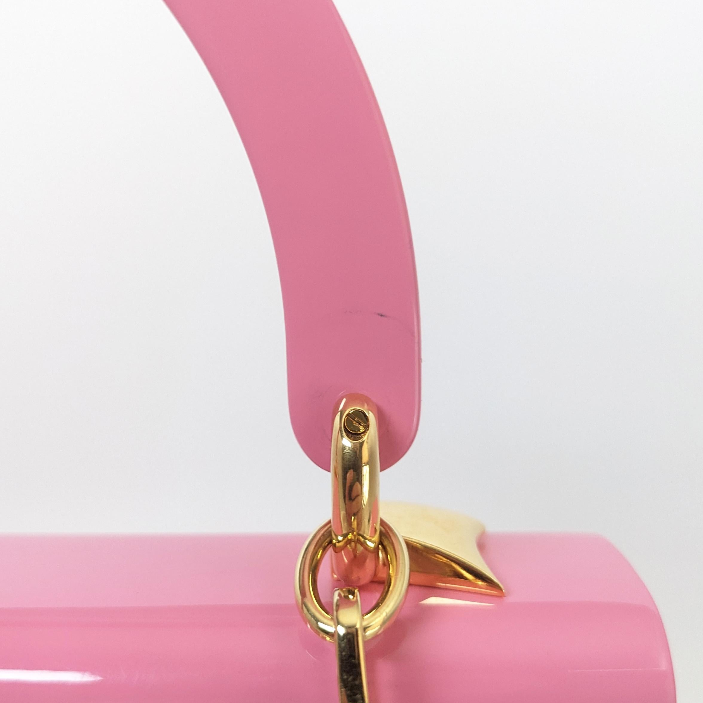 Gucci Plexiglass Mini Sylvie 1969 Top Handle Bag Pink 1