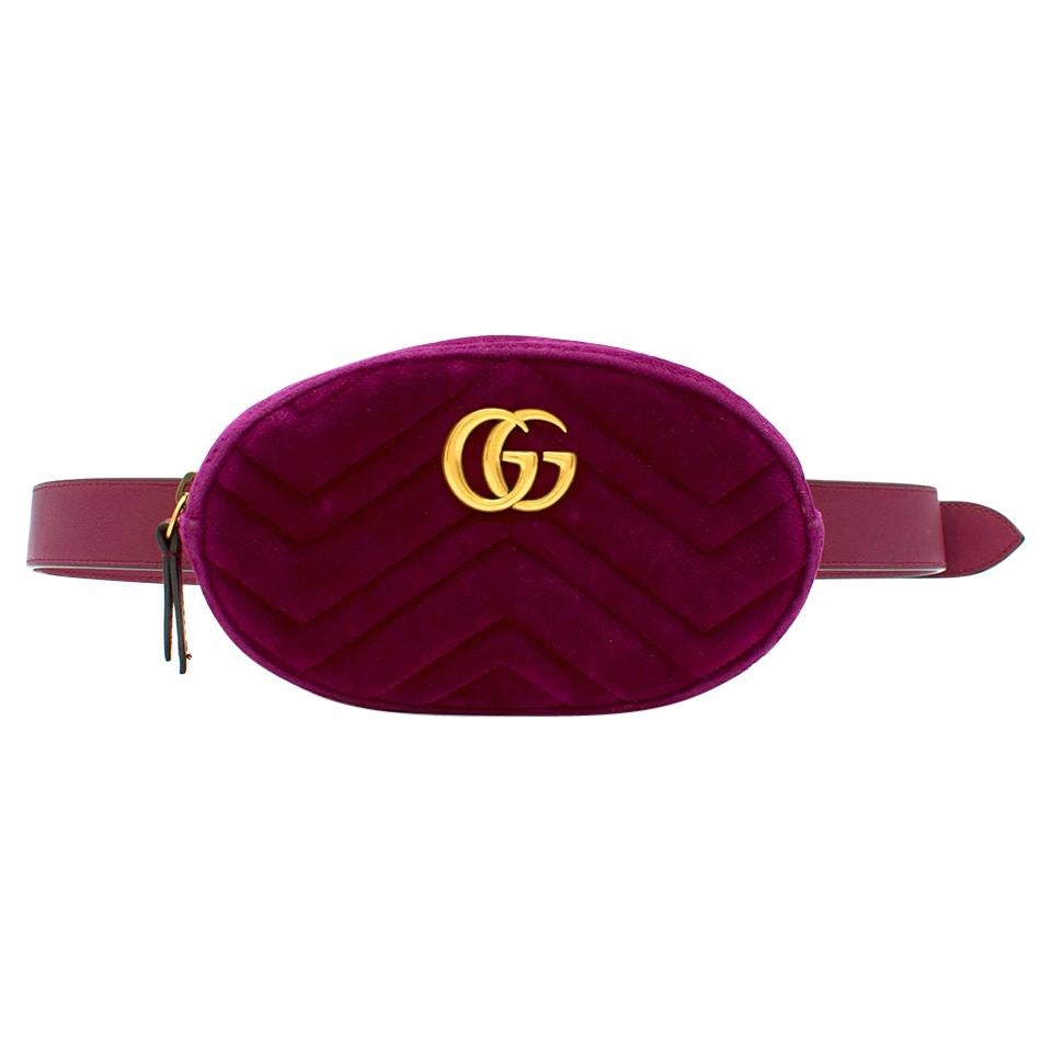 Gucci Plum GG Marmont quilted velvet belt bag For Sale at 1stDibs