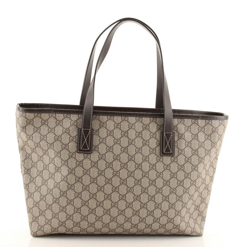 Brown Gucci Plus Tote GG Coated Canvas Medium
