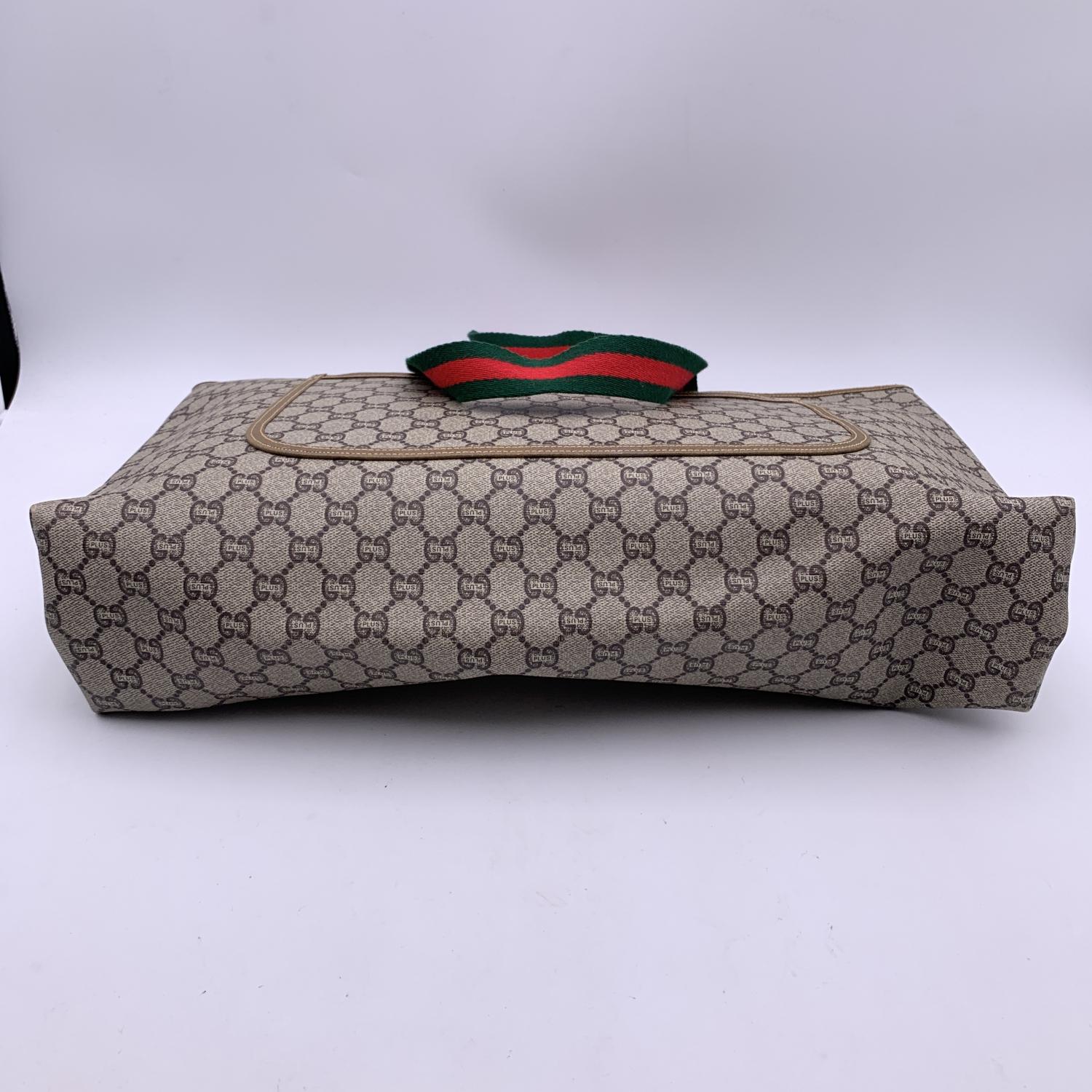 Gucci Plus Vintage Beige GG Monogram Canvas Tote Duffle Bag 3