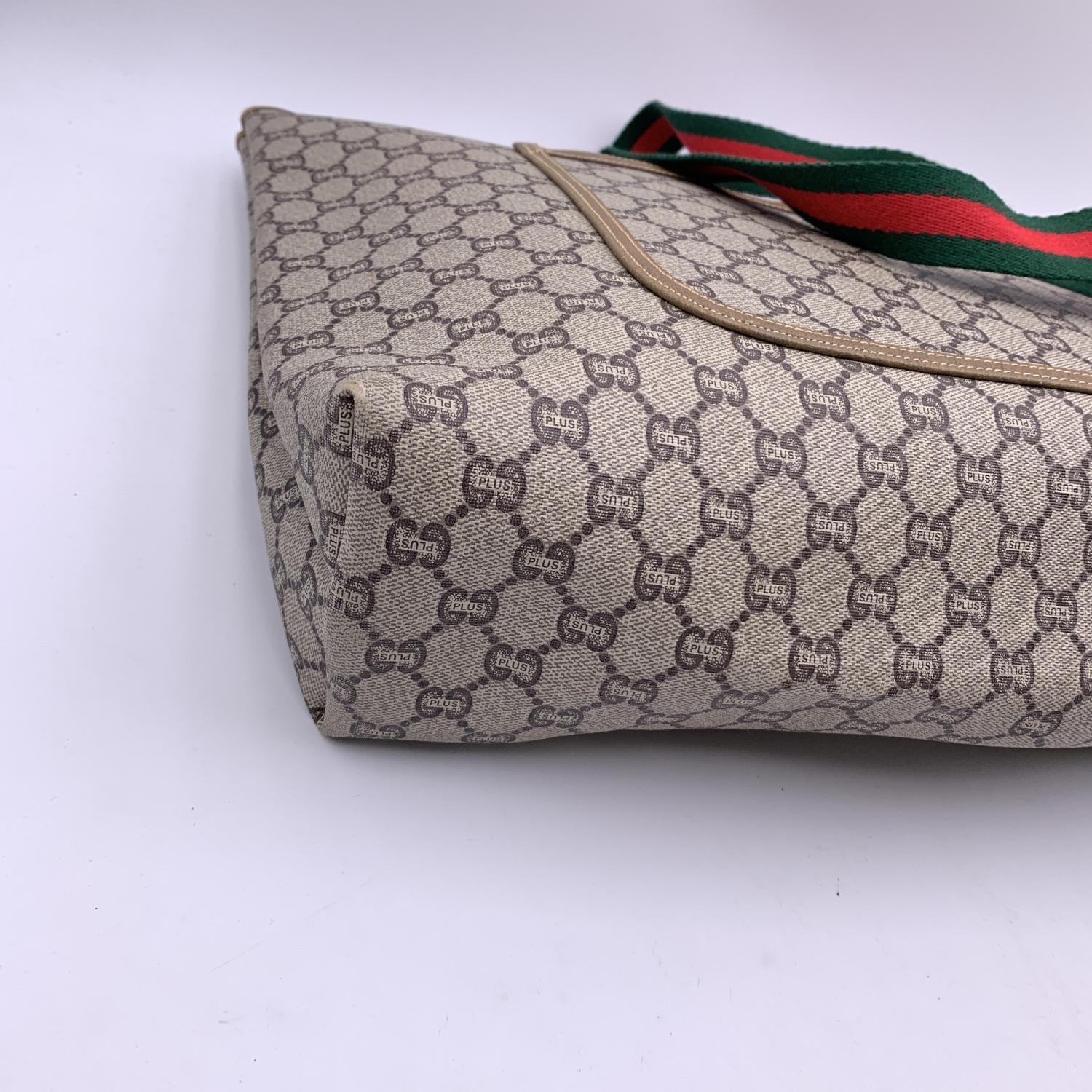 Gucci Plus Vintage Beige GG Monogram Canvas Tote Duffle Bag 5