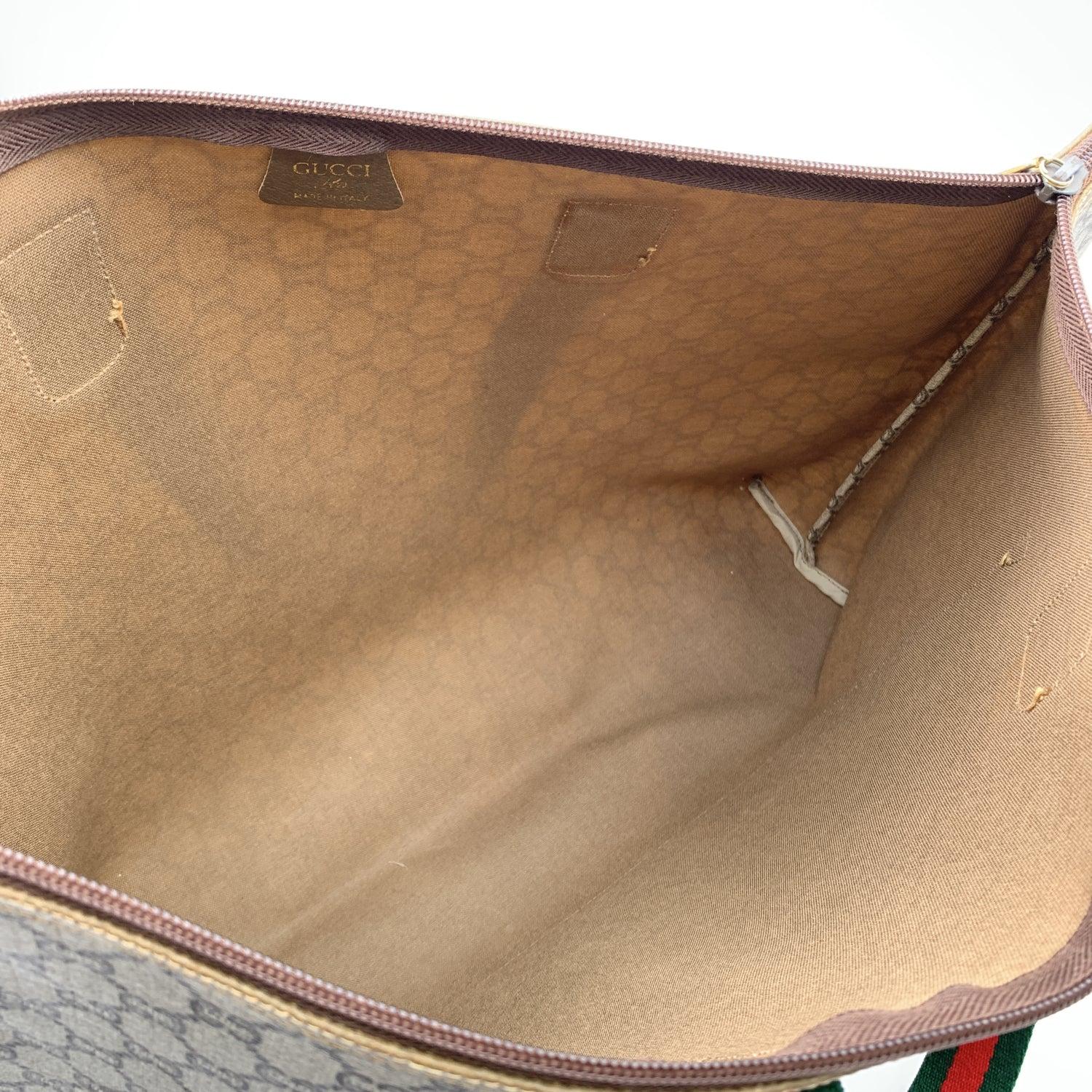 Gucci Plus Vintage Beige GG Monogram Canvas Tote Duffle Bag Handbag 2