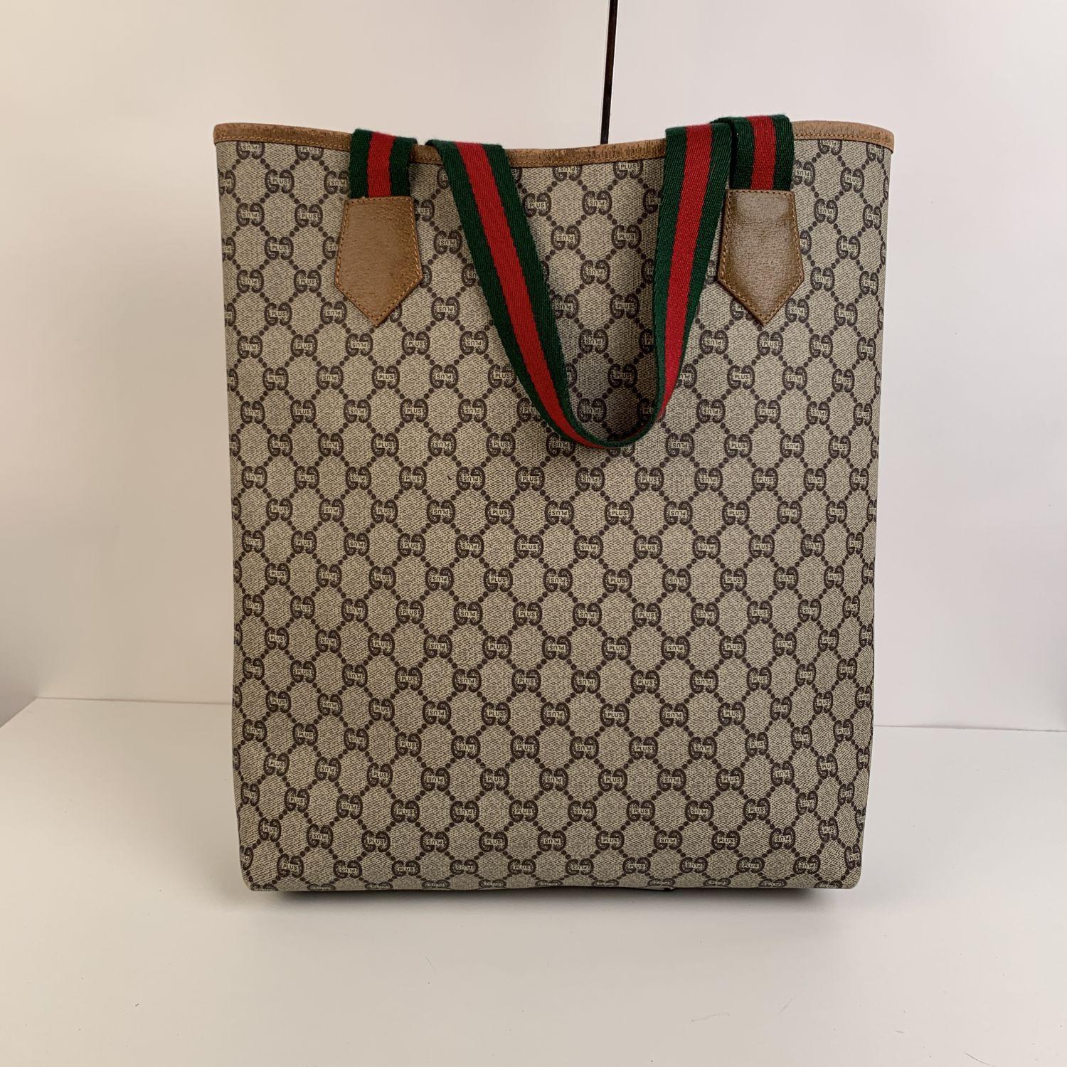 Brown Gucci Plus Vintage Monogram Canvas Shopping Bag Shopper Tote