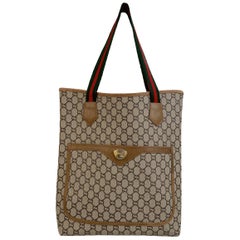 Gucci Plus Vintage Monogram Canvas Shopping Bag Shopper Tote
