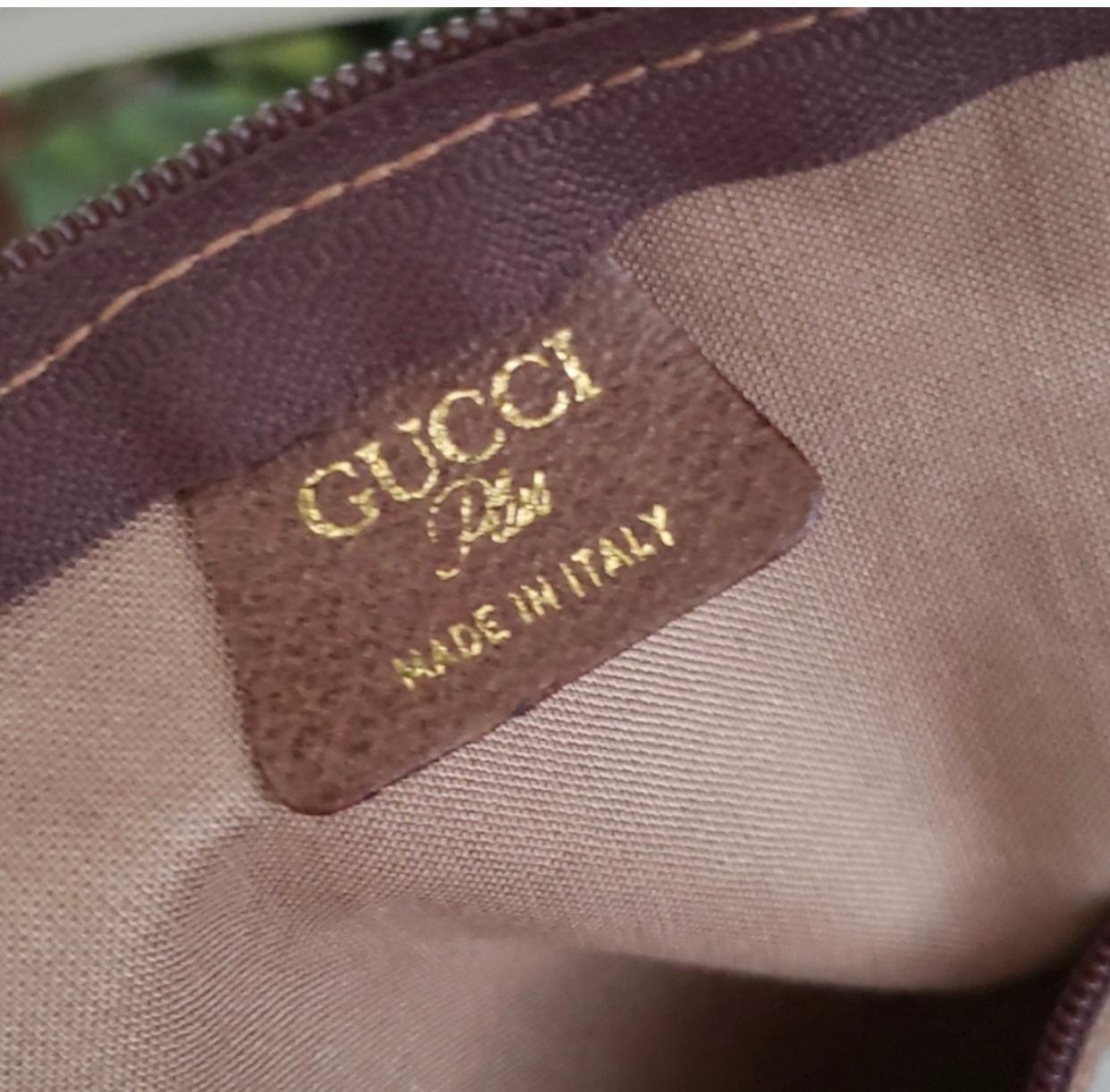 Gray Gucci Plus Vintage Tan Monogram Canvas Large Tote Shoulder Bag Striped Handles