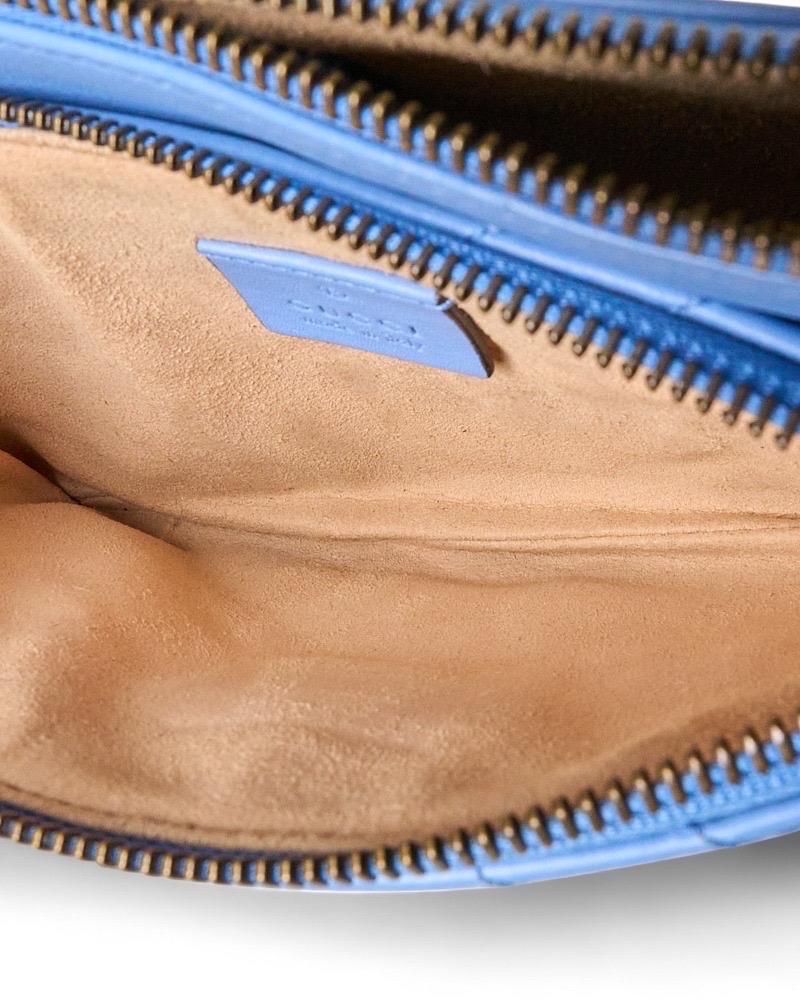 Gucci Pochette Double GG Marmont Azzurra en vente 11