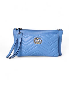 Gucci Pochette Double GG Marmont Azzurra
