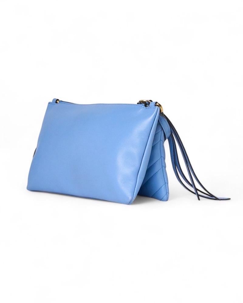 Gucci Pochette Double GG Marmont Azzurra en vente 1