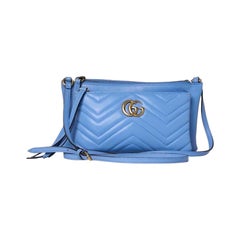 Gucci Pochette Doppia GG Marmont Azzurra