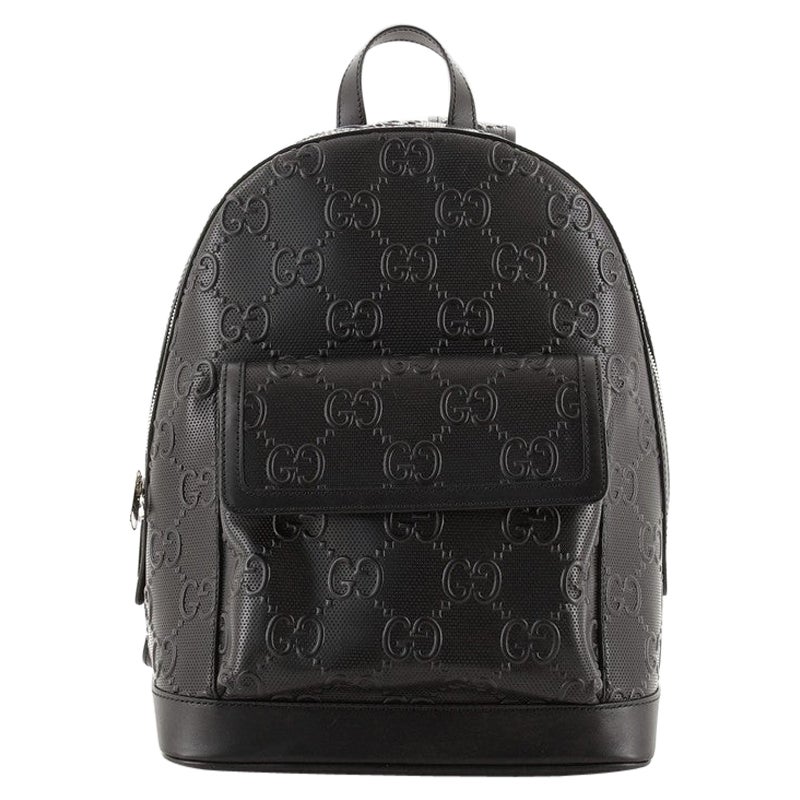 Gucci Pocket Backpack GG Embossed Leather Large