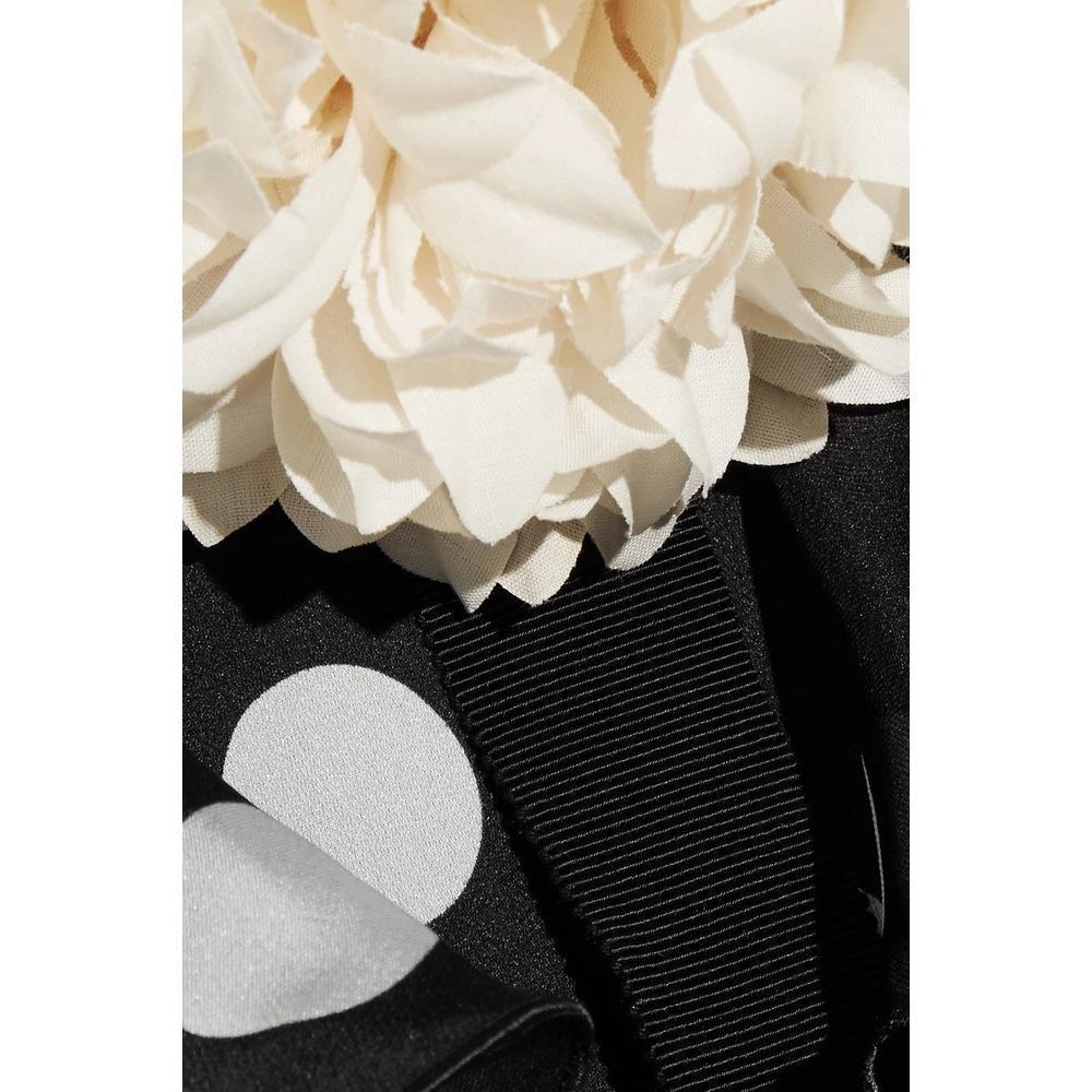 Black GUCCI Polka Dot Ruffle Silk Dress IT38 US 0-2 For Sale
