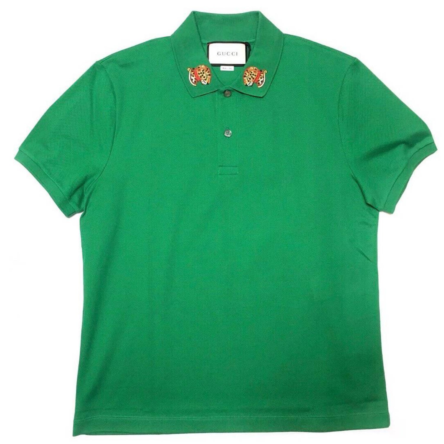Gucci Polo Shirt for Men in Green Cotton with Tiger print 2017 Size L For  Sale at 1stDibs | gucci polo shirts for men