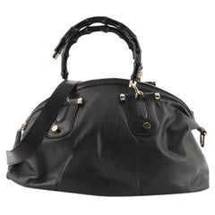 Gucci  Pop Bamboo Bowler Bag Dialux Coated Canvas Medium