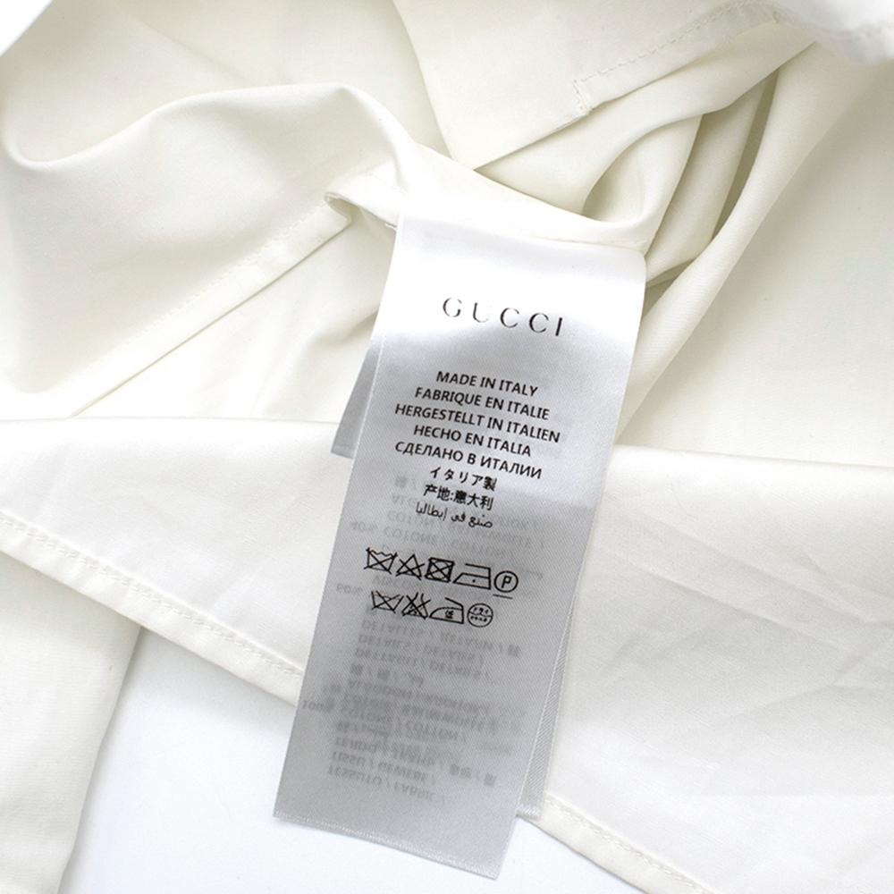 Gucci Poplin Shirt With Web Stripe Neck Bow 38 XS  In New Condition In London, GB
