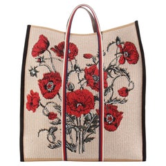 Gucci Poppy Tote Embroidered Canvas Tall