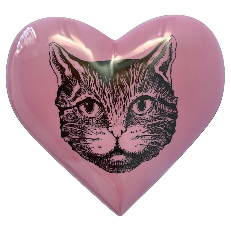 GUCCI Porcelain Box with Mystic Cat Print For Sale at 1stDibs