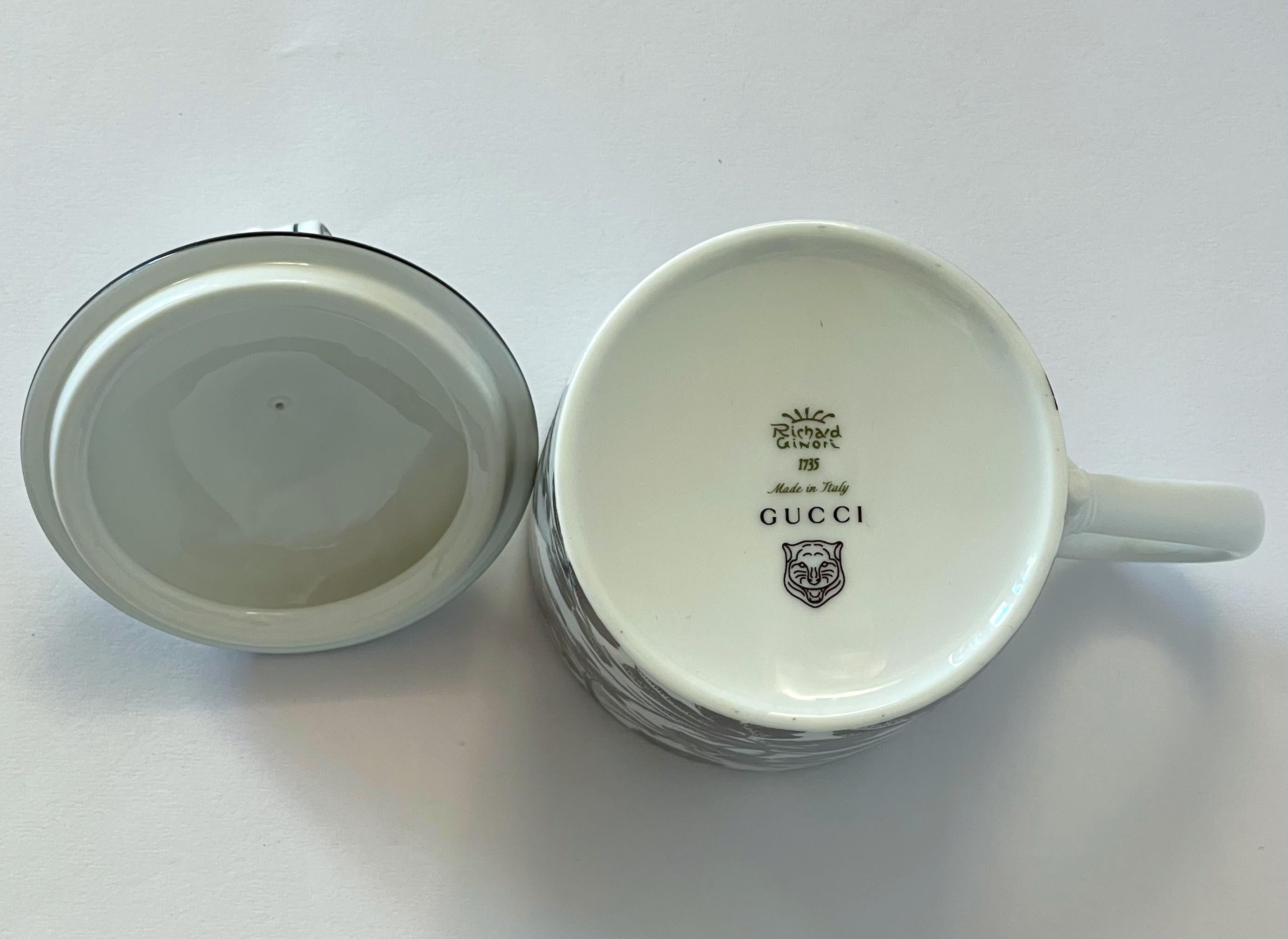 Contemporary Gucci Porcelain Flowers Scroll Mug For Sale