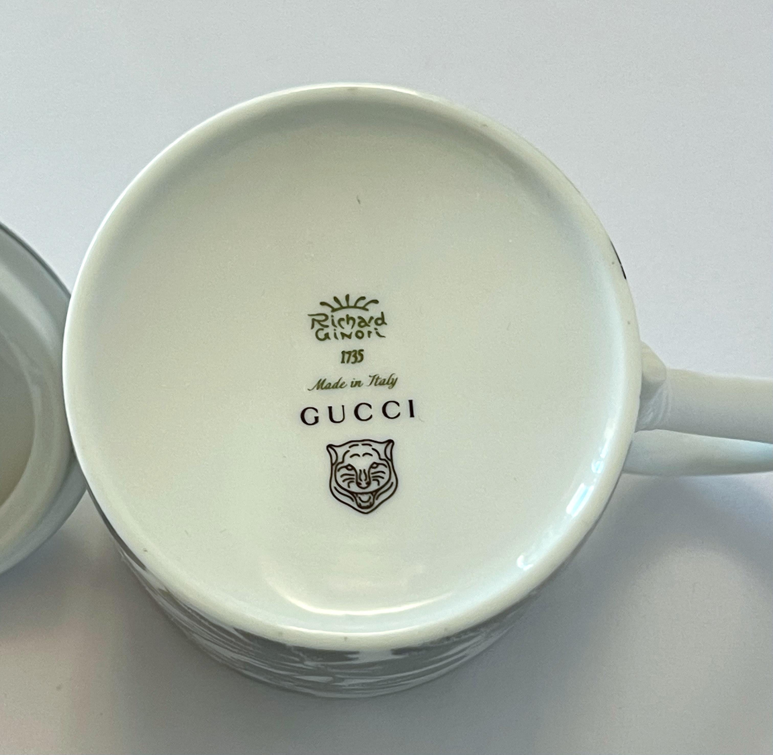 Gucci Porcelain Flowers Scroll Mug For Sale 1