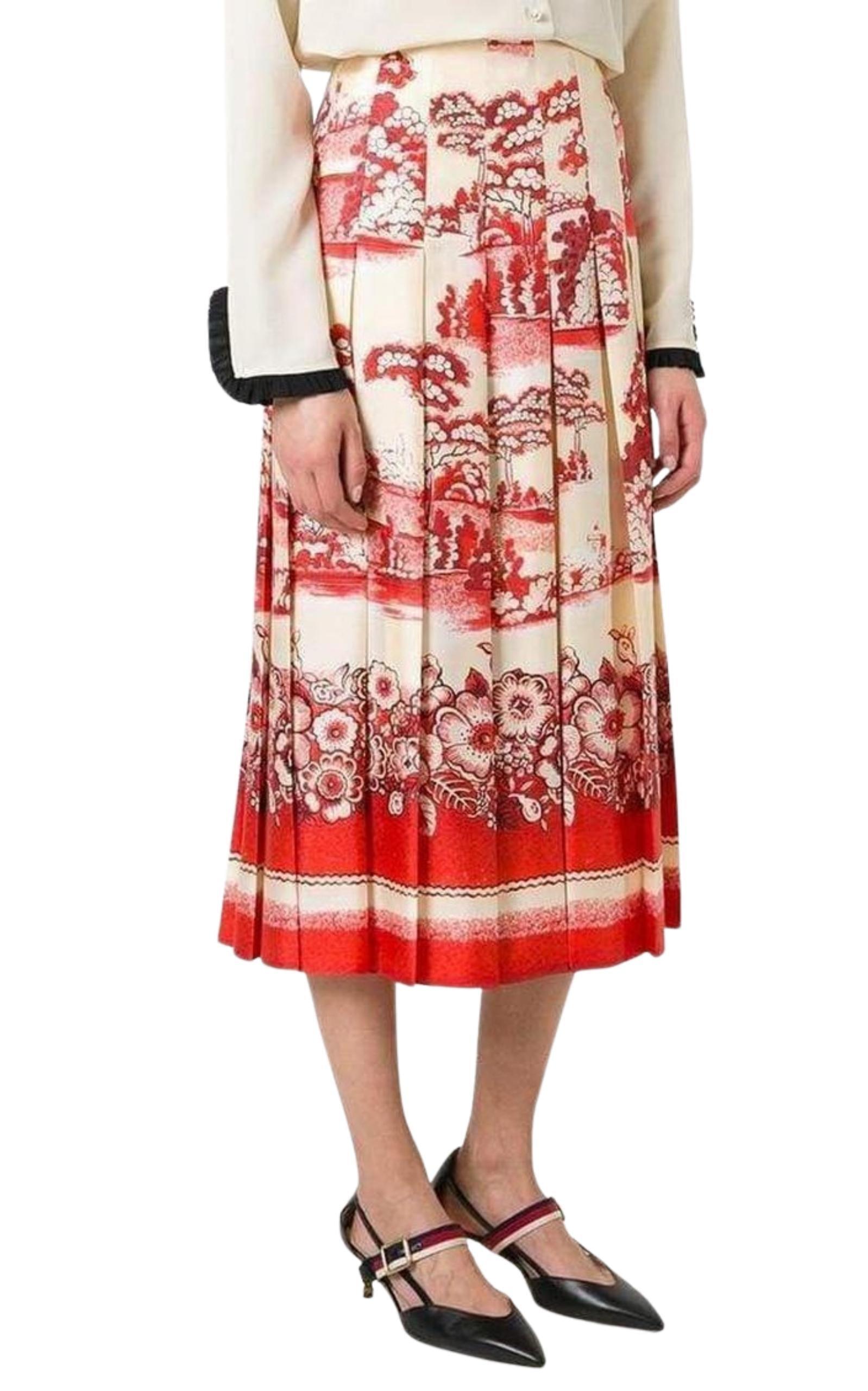 Gucci - Jupe midi imprimée jardin IT40 / US4 Pour femmes en vente