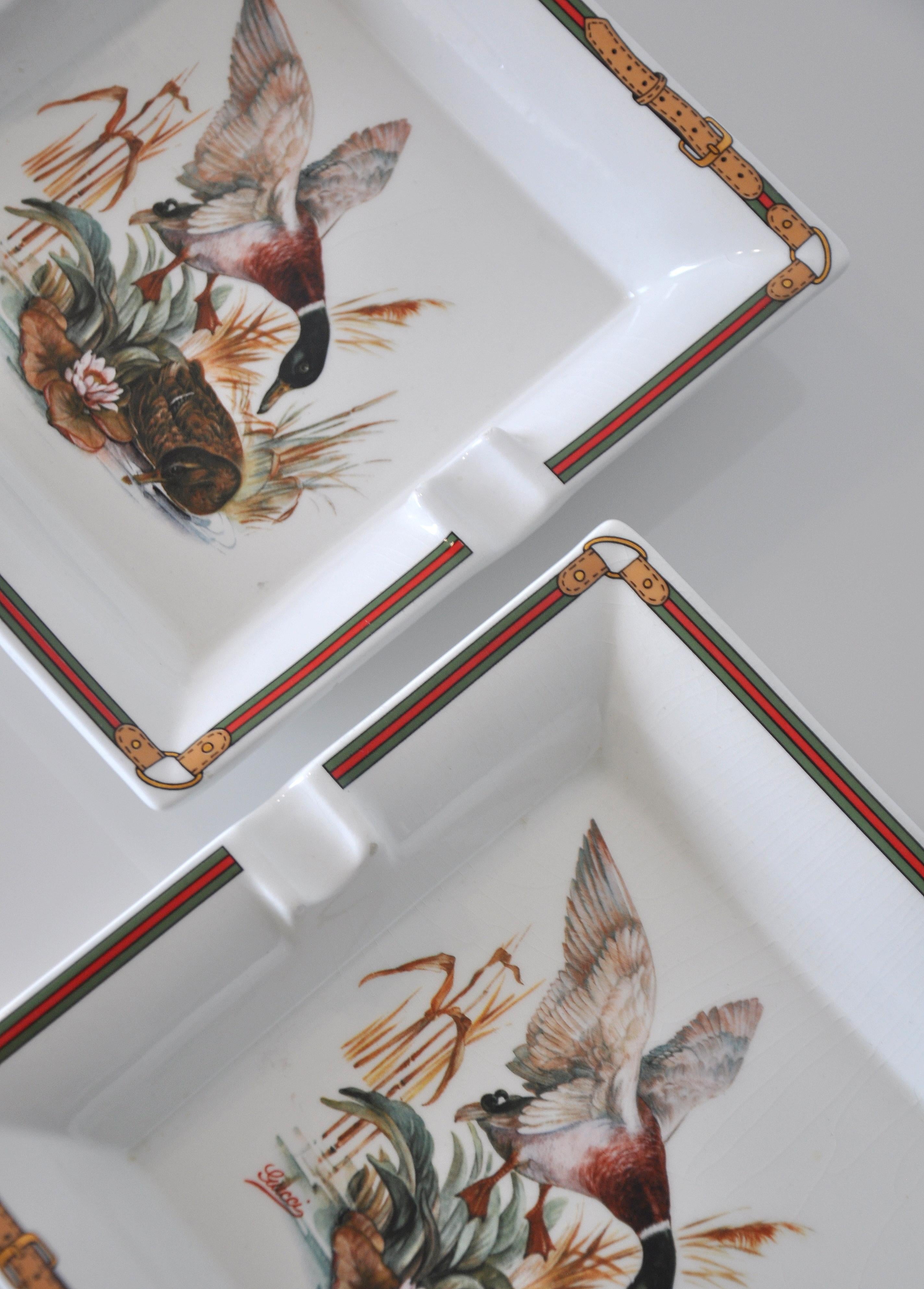 Modern Gucci Porcelain Mallard Duck Ashtray