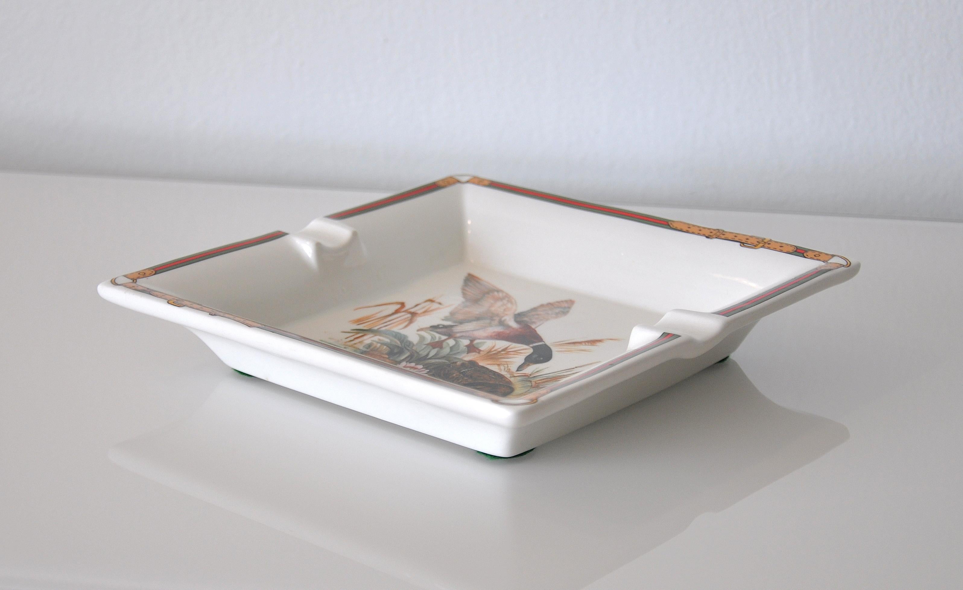 Italian Gucci Porcelain Mallard Duck Ashtray