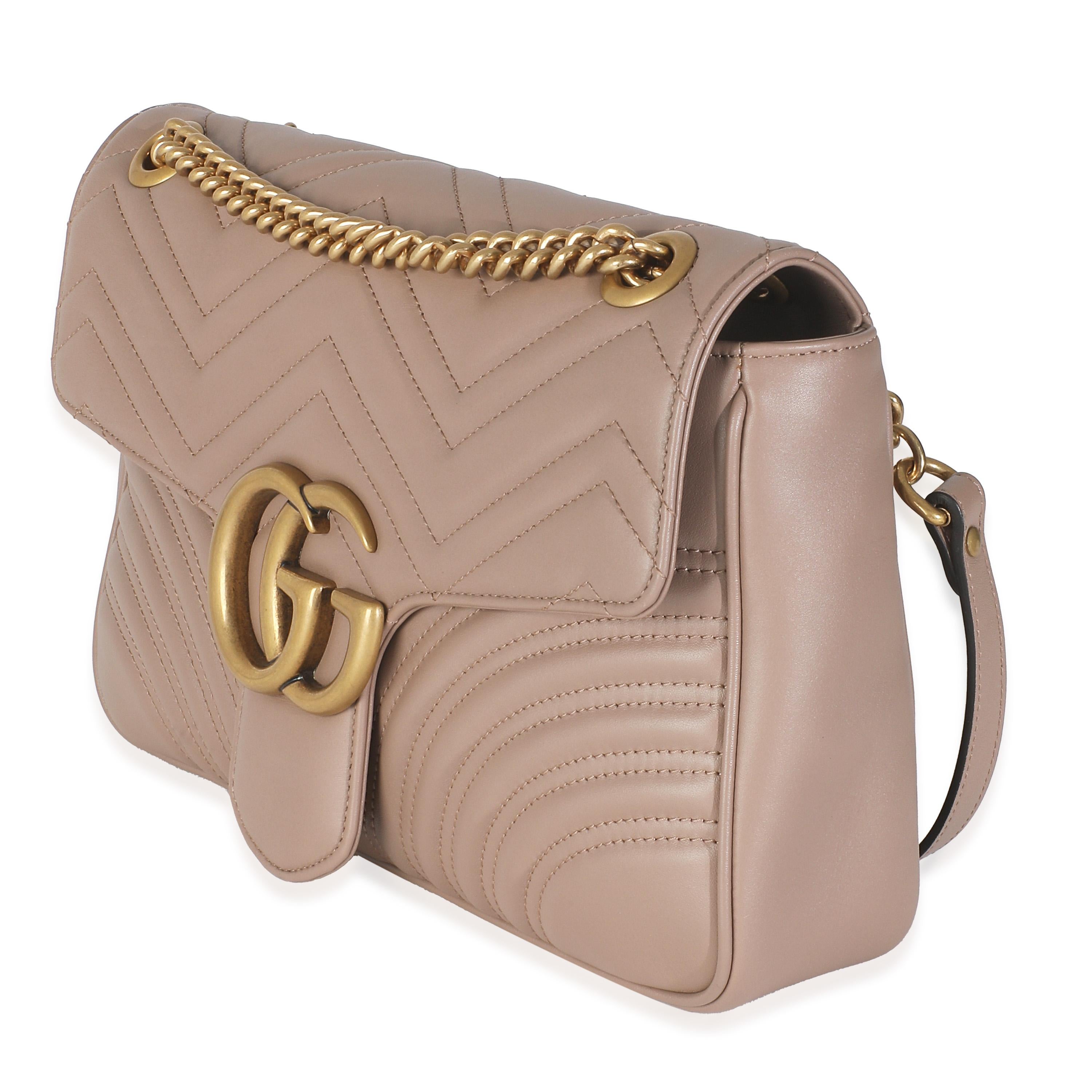 Gucci Porzellan Rose Kalbsleder Matelasse Medium GG Marmont Umhängetasche im Zustand „Hervorragend“ im Angebot in New York, NY