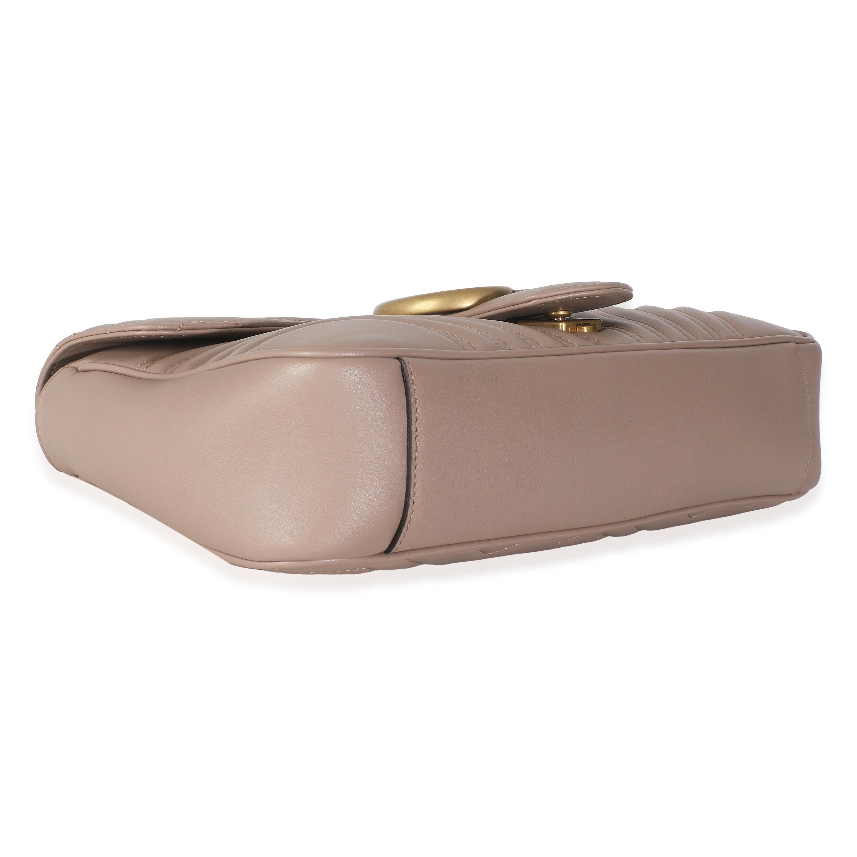 Gucci Porzellan Rose Kalbsleder Matelasse Medium GG Marmont Umhängetasche im Angebot 2