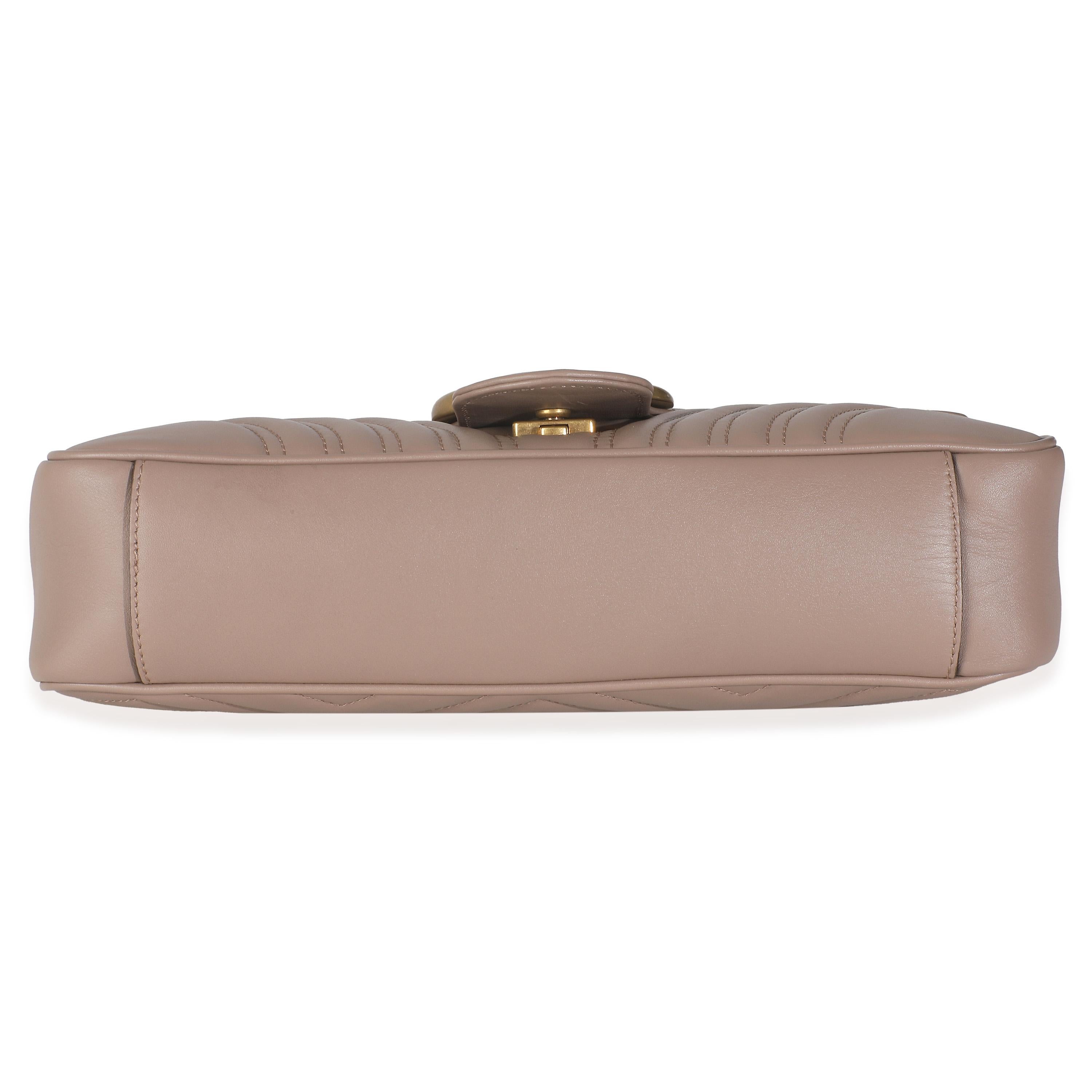 Gucci Porzellan Rose Kalbsleder Matelasse Medium GG Marmont Umhängetasche im Angebot 3