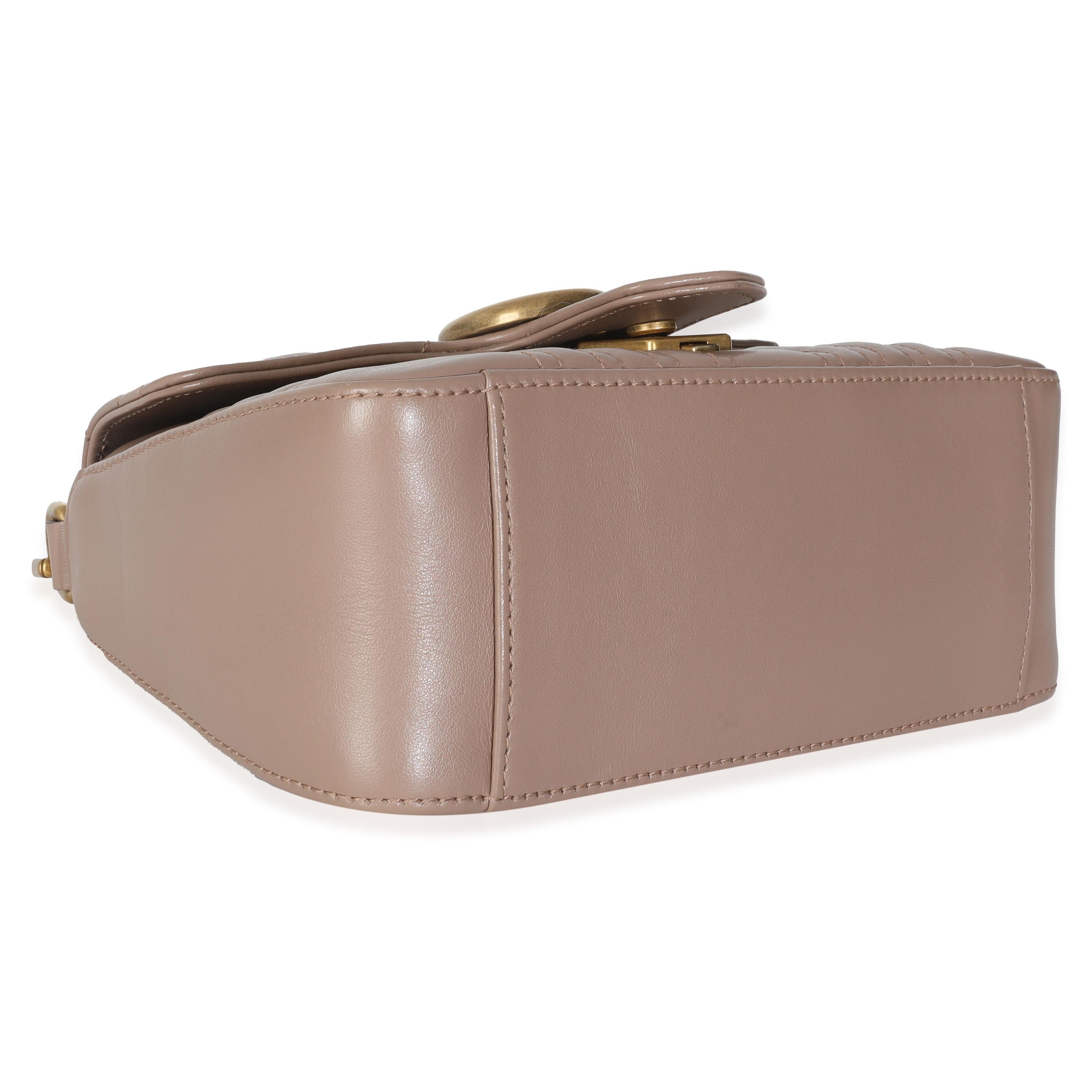 Gucci Borsa a manico alto in pelle di vitello matelasse rosa porcellana Mini GG Marmont in vendita 1