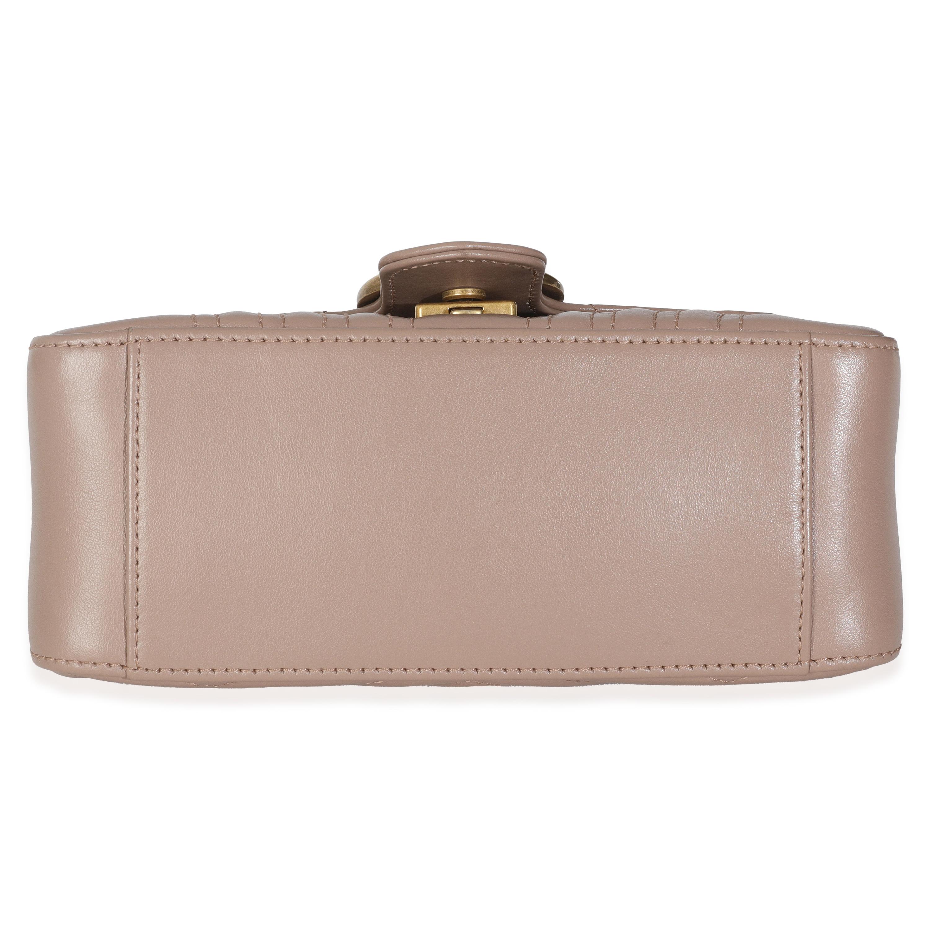 Gucci Borsa a manico alto in pelle di vitello matelasse rosa porcellana Mini GG Marmont in vendita 2